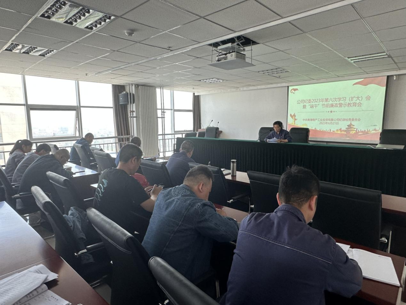 公司紀(jì)委召開2023年第六次學(xué)習(xí)（擴大）會暨&ldquo;端午&rdquo;節(jié)前廉政警示教育會